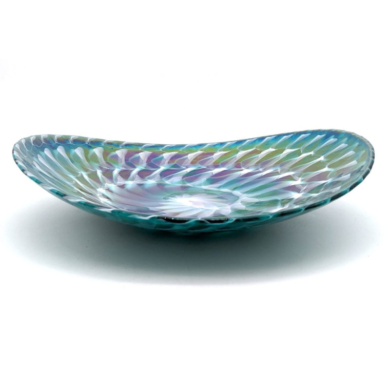 Murano glass sleek  handcrafted fruit bowl