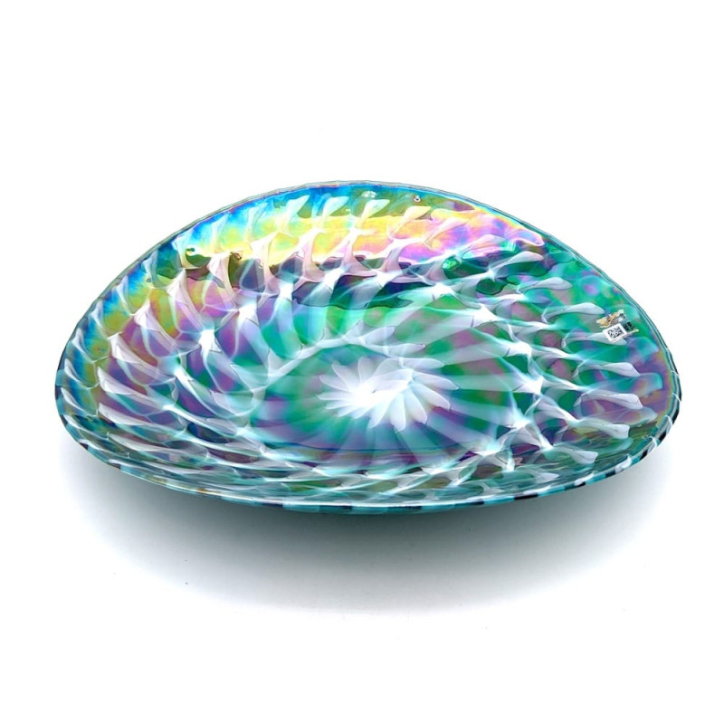 Murano glass sleek  handcrafted fruit bowl
