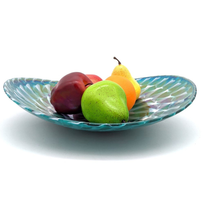 Murano glass sleek  handcrafted fruit bowl