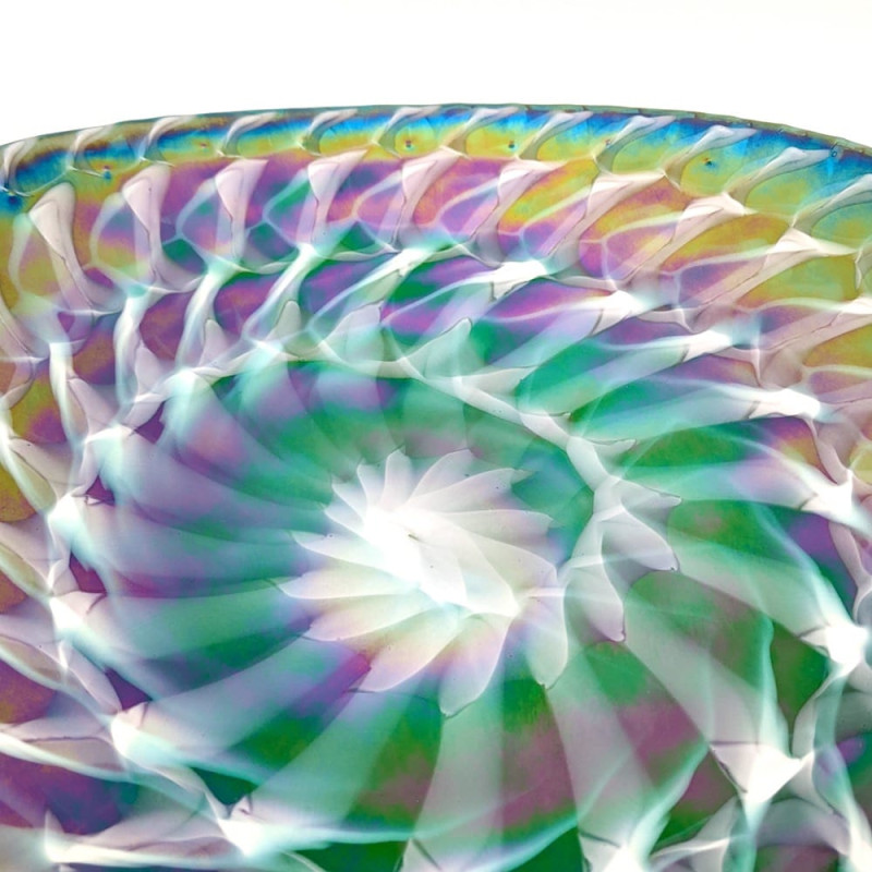 Murano glass sleek  handcrafted fruit bowl