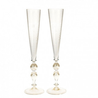 Flutes eleganti in vetro di Murano