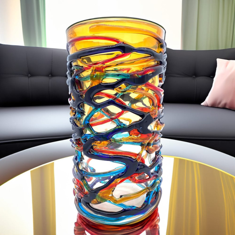 Vaso Ambra Vetro Murano