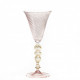 Venezia goblet in transparent and pink glass with gold details
