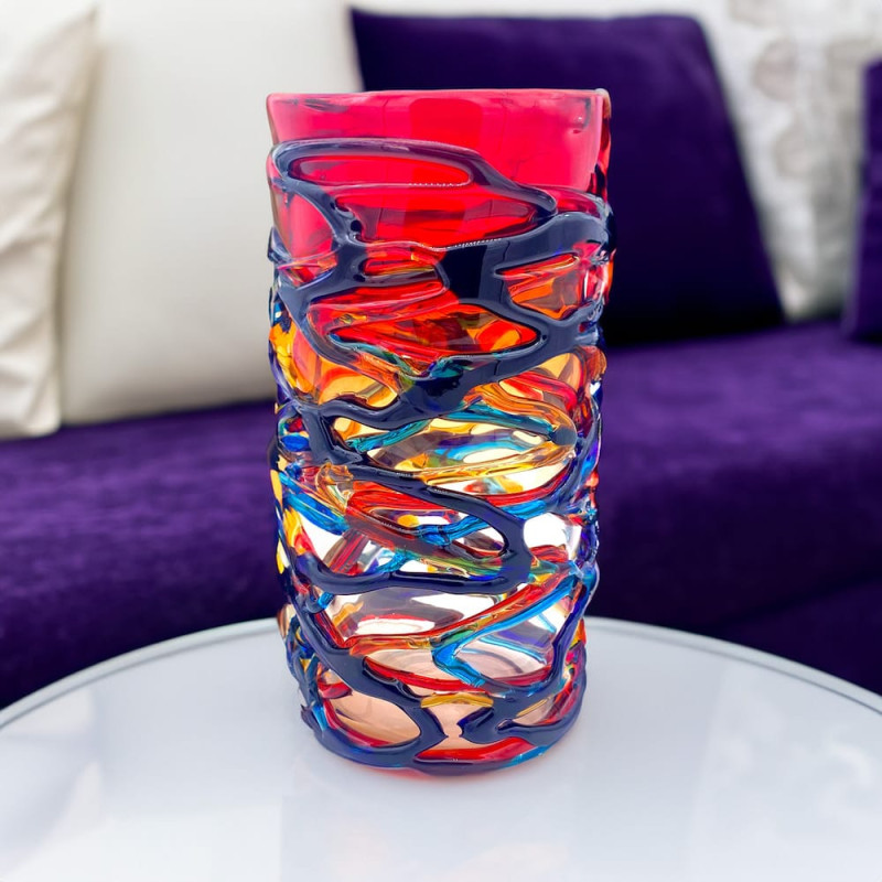 Murano Glass Original Red Vase