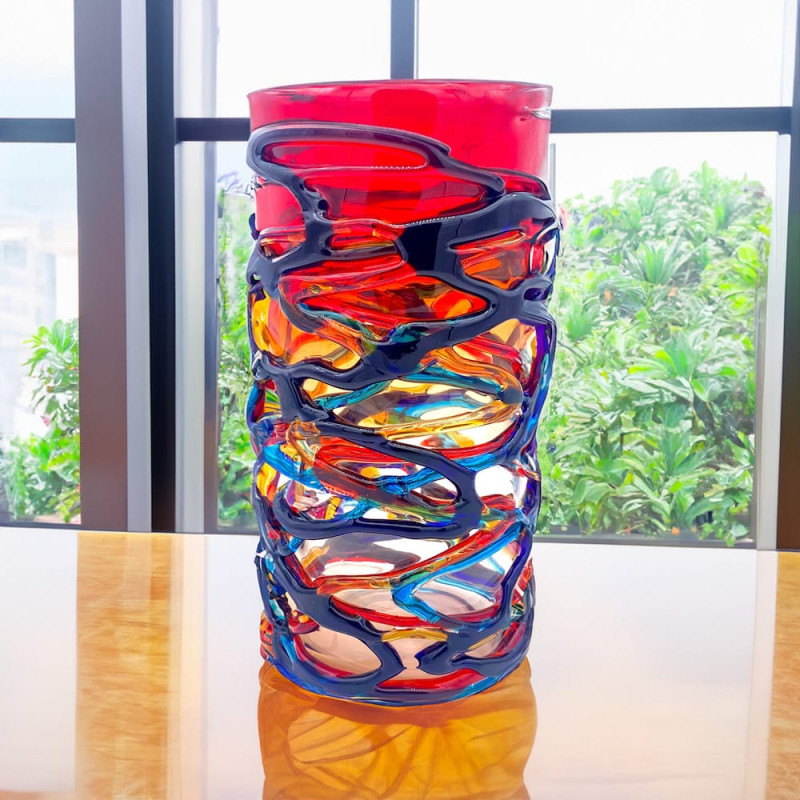 Vaso Rosso Vetro Murano
