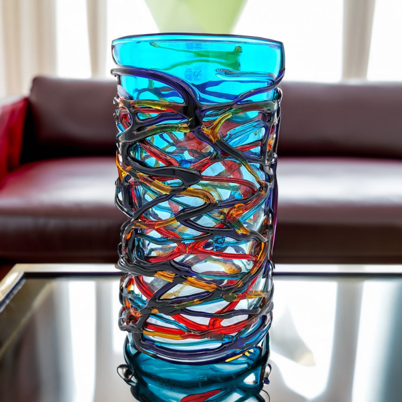 Murano Glass Aquamarine Vase