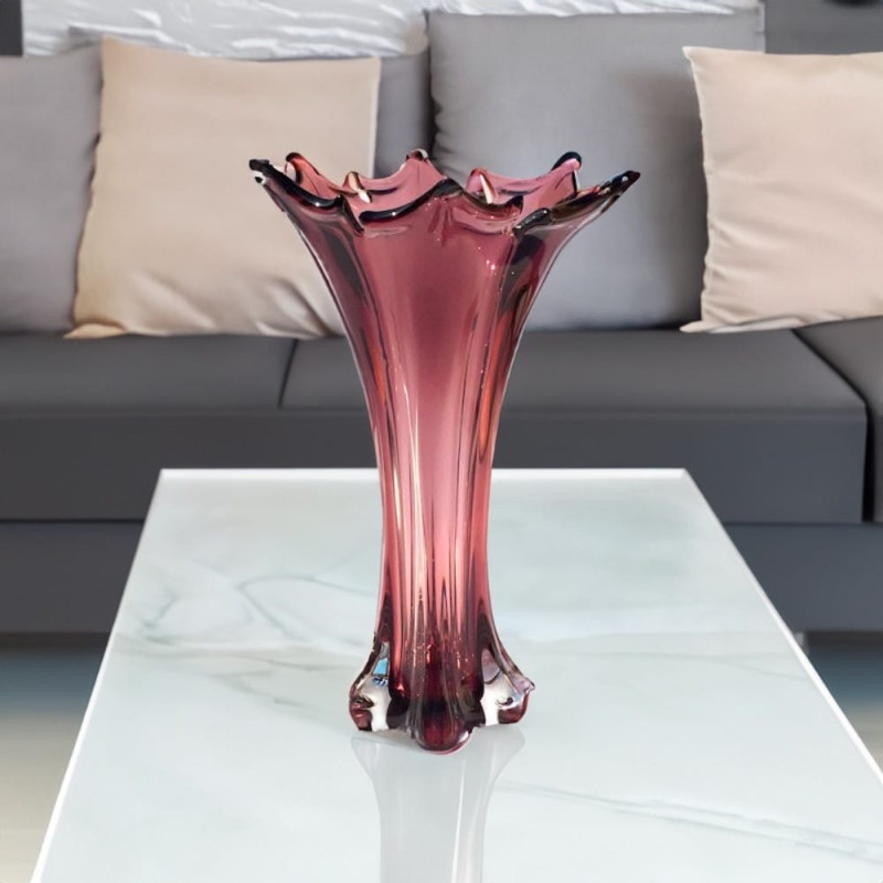 Murano Glass Vase Violet