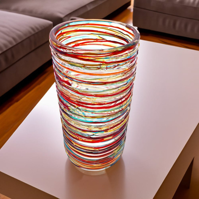 Murano Glass Vase Cylindrical