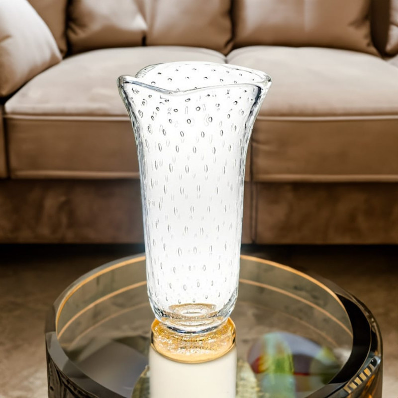 Murano Glass Vase Original Gold