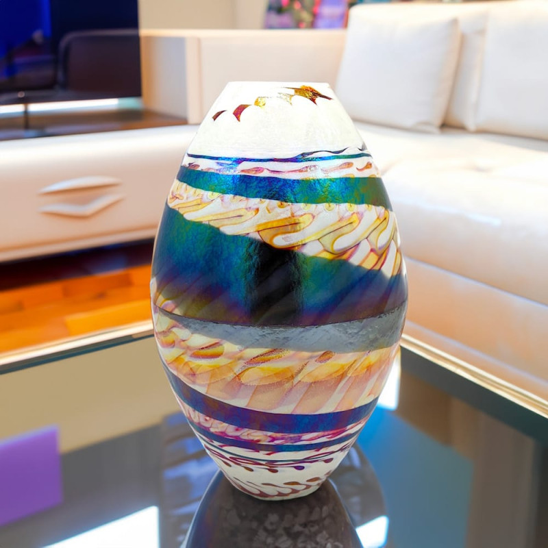 Murano Glass Vase Oval Modern