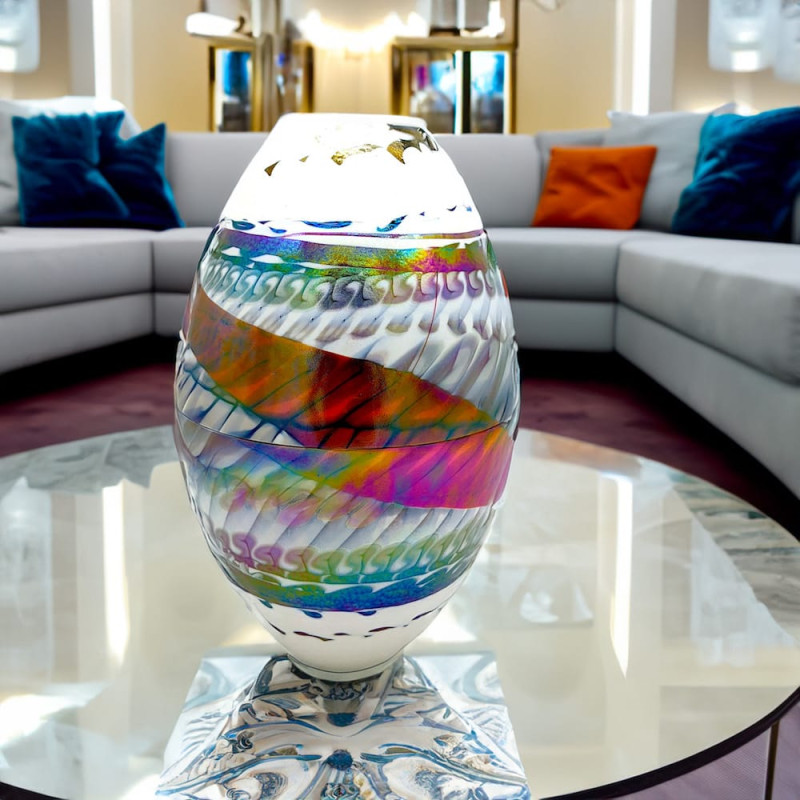 Murano Glass Vase Modern Oval