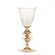 Venezia goblet in transparent smoked glass with gold details