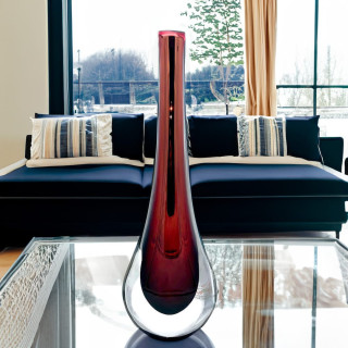 Murano Glass Vase Ruby