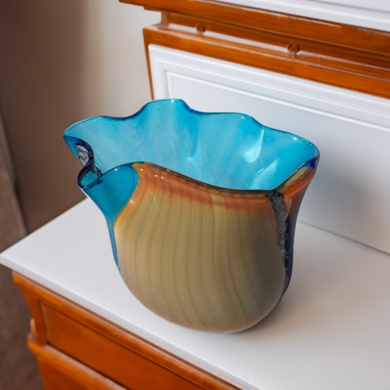 Luxury light blue Modern Murano glass vase | Limited Edition