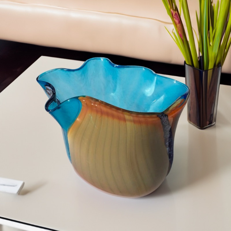 Murano Glass Vase Light Blue