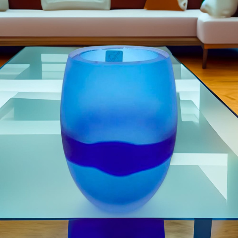 Murano Glass Vase Small Blue