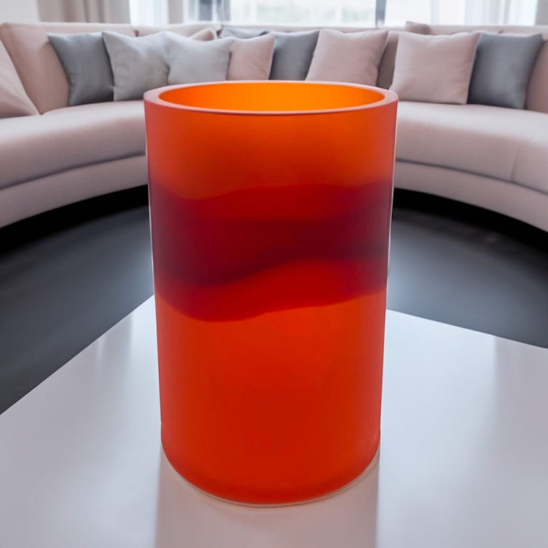 Murano Glass Vase Modern Orange