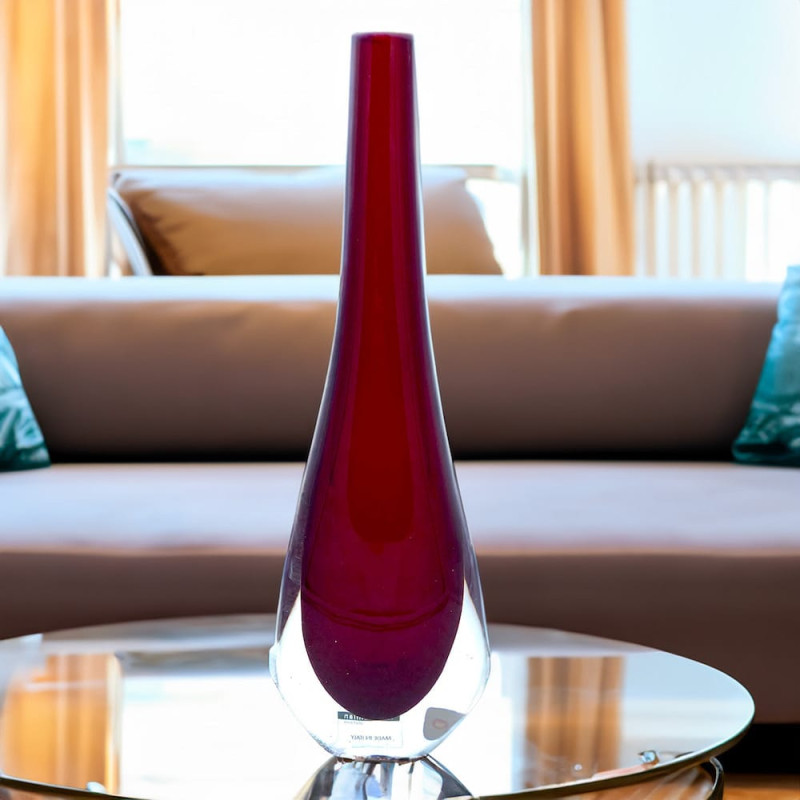 Murano Glass Vase Ruby