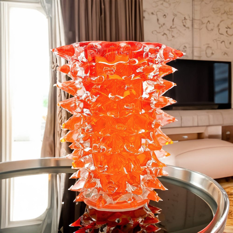 Murano Glass Vase Orange