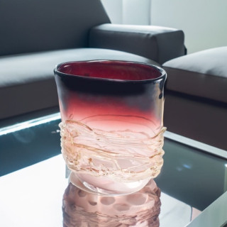 Murano Glass Vase Violet Gold