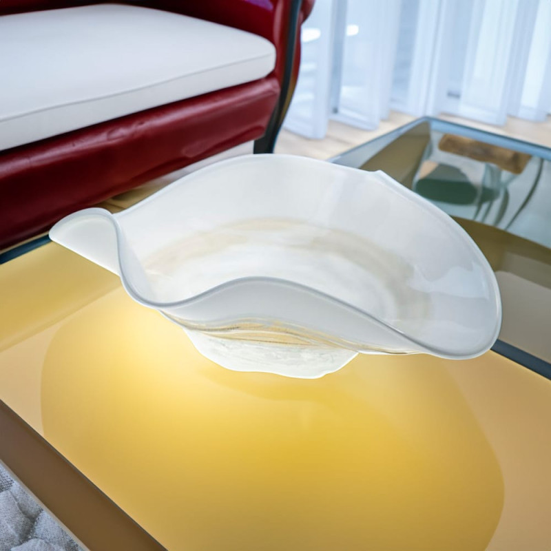 Murano Glass Bowl Ivory
