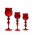 SUMMERTIME 18 PCS Red blown glasses for wine, water and shot
