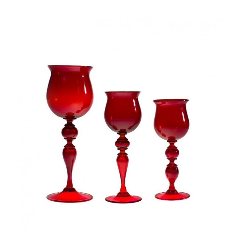 Elegante set di calici in vetro di Murano