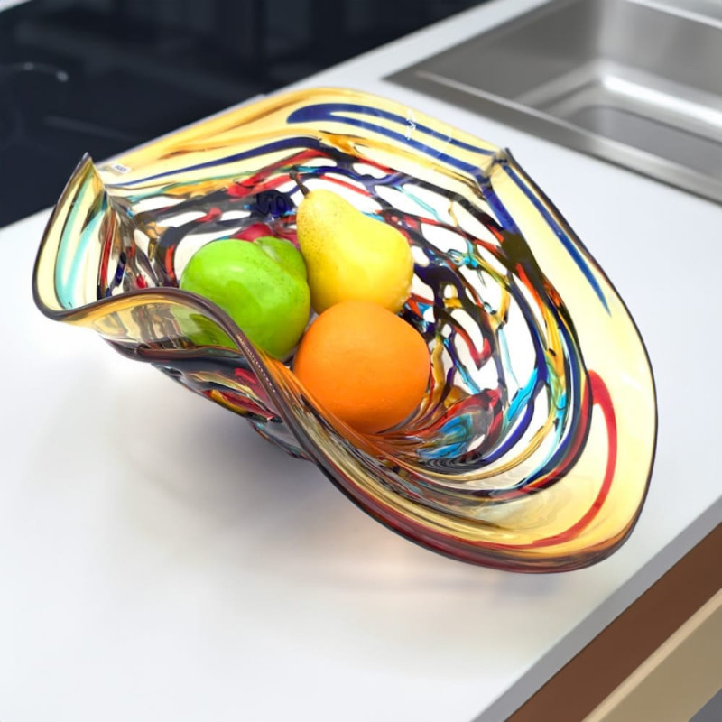 Murano Glass Bowl Amber