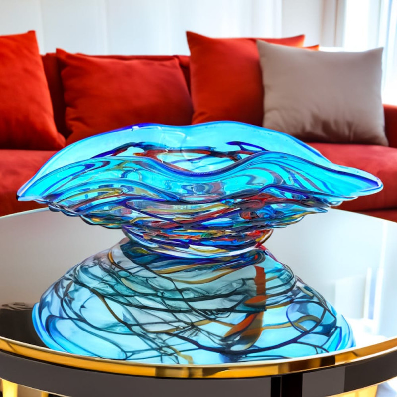 Murano Glass Bowl Light Blue
