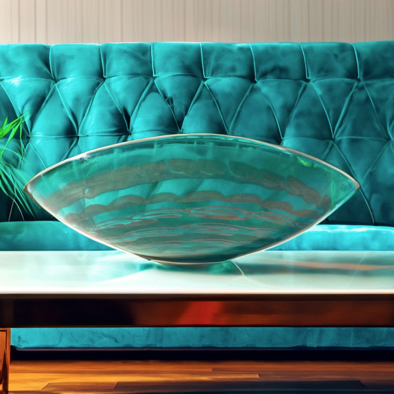 Murano Glass Bowl Aquamarine