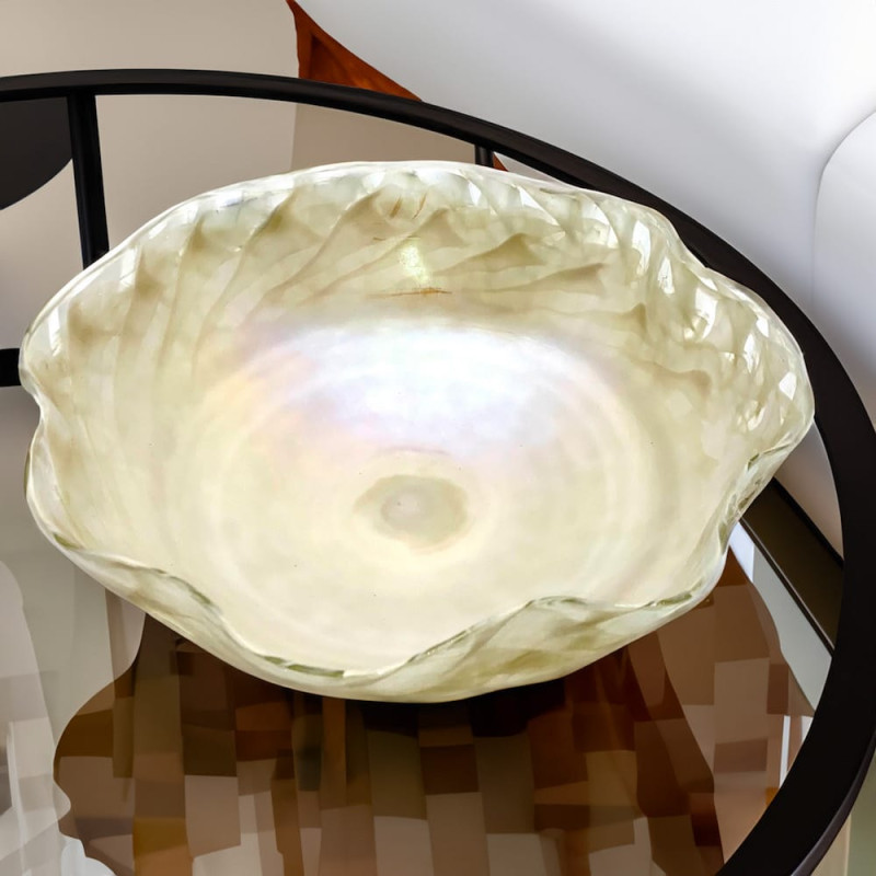 Murano Glass Bowl Ivory
