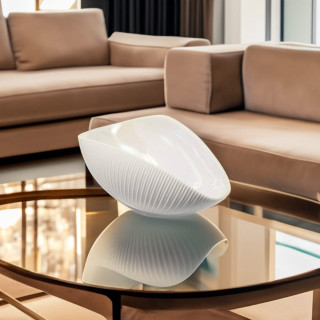 Murano Glass Bowl Ivory Modern