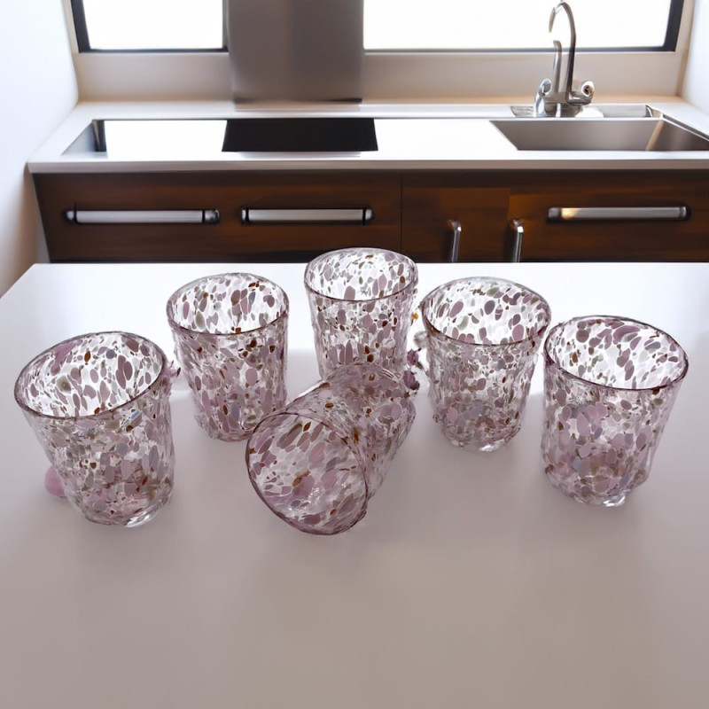 Murano Glass Tumblers Pink