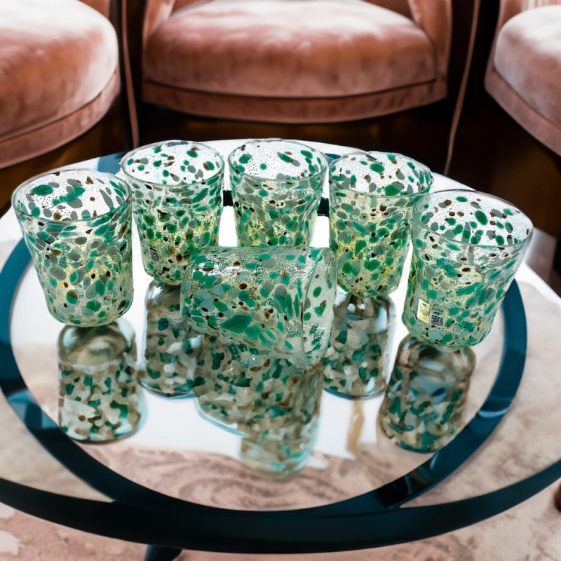 Murano Glass Tumblers Green