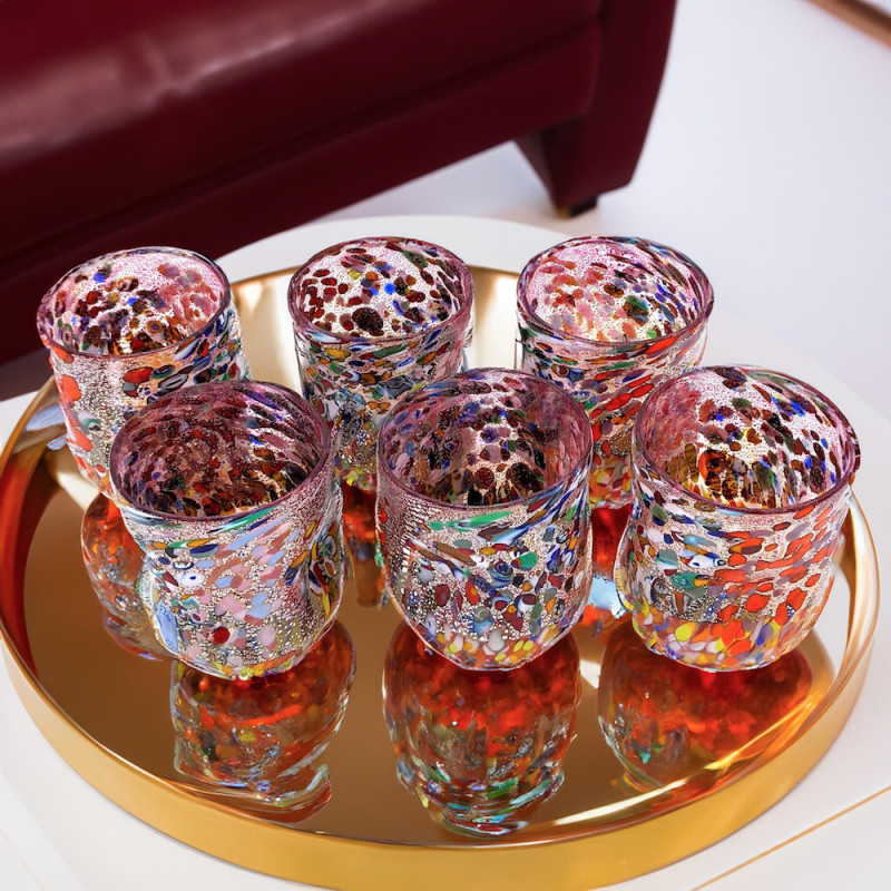 Set Bicchieri Rosa Murano