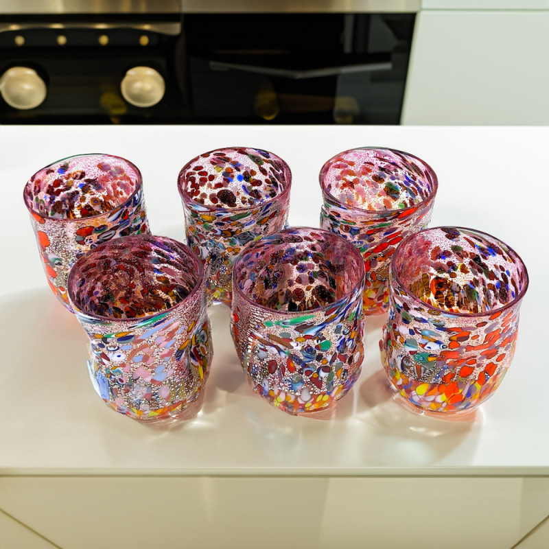Pink Murano Glass Set: Colorful Elegance