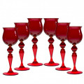 SUMMERTIME 6PZ Set bicchieri da vino in vetro soffiato di Murano
