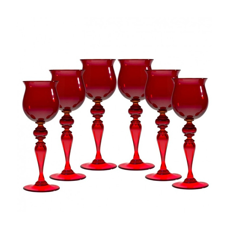 Set di bicchieri rossi made in Italy