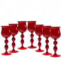 SUMMERTIME small red glasses elegant set