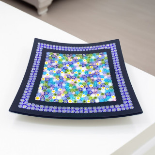 Piatto Ornamentale Blu Murrine