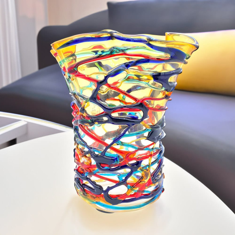 Murano glass Vase Amber