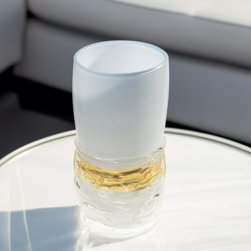 Vaso Avorio Oro Murano