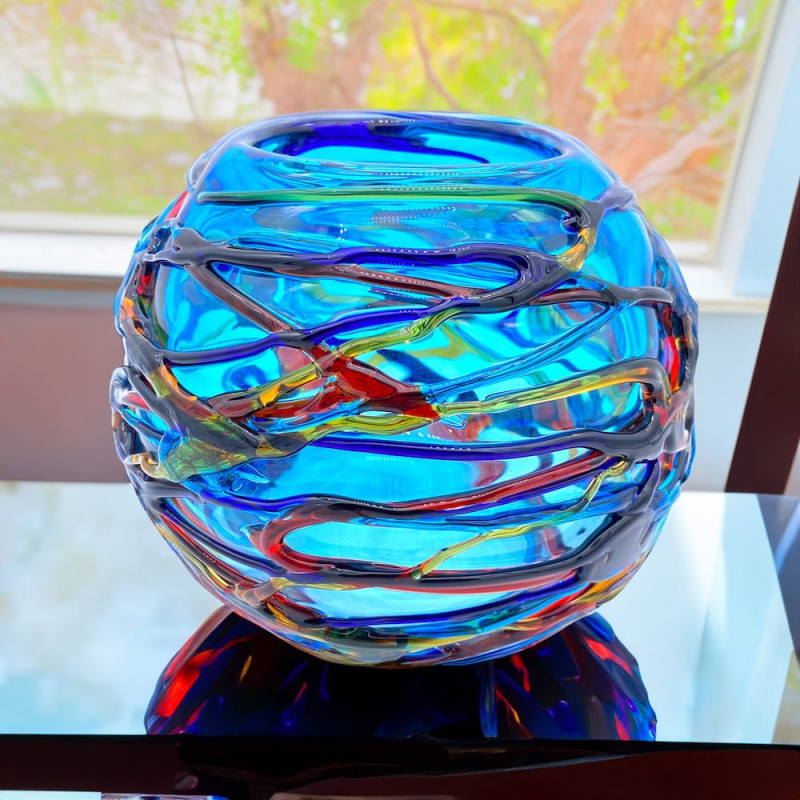 Murano glass Vase Light Blue
