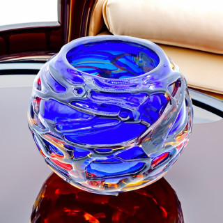 Vaso Blu Rotondo Murano