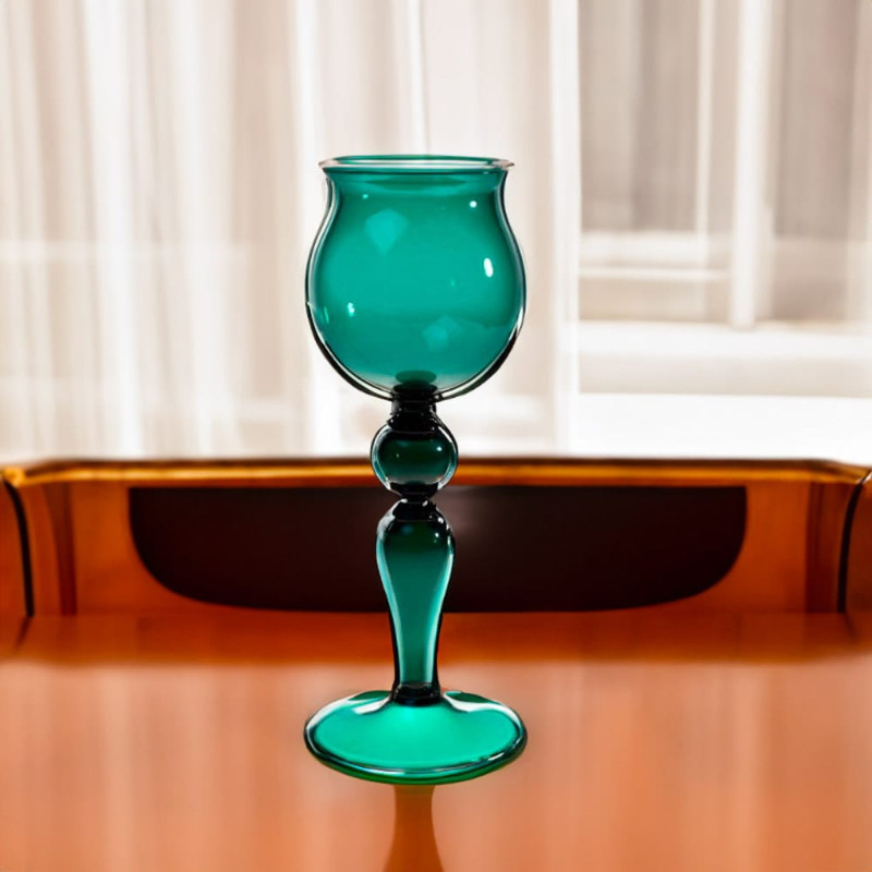 Murano Glass Goblet Green