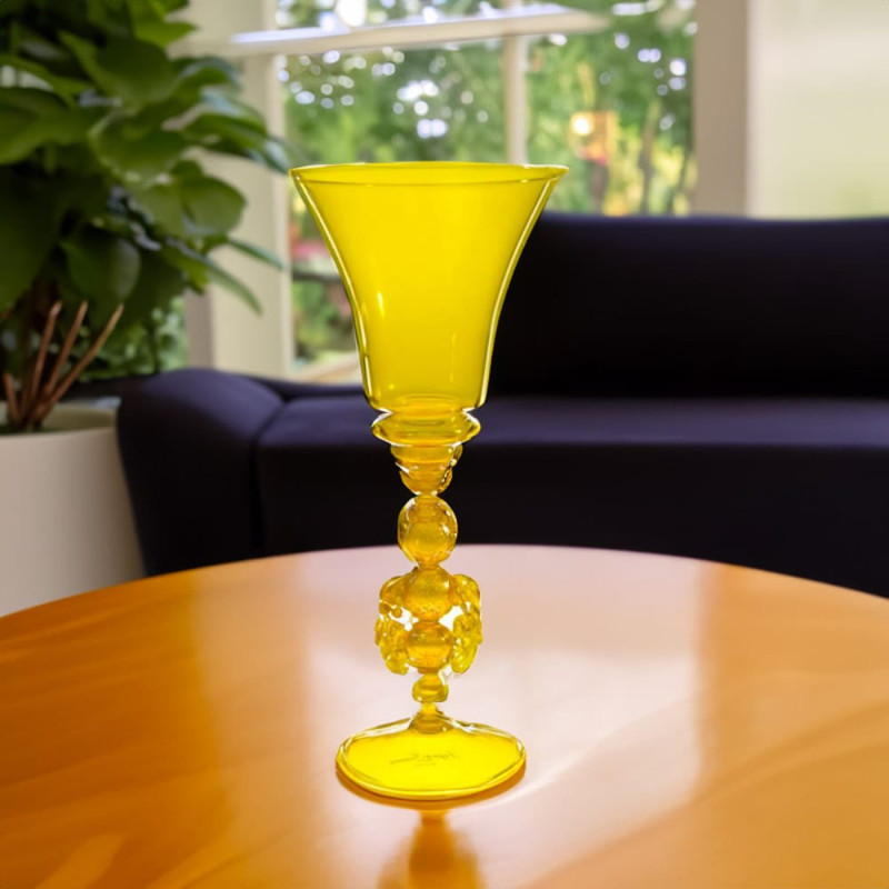 Murano Glass Goblet Yellow