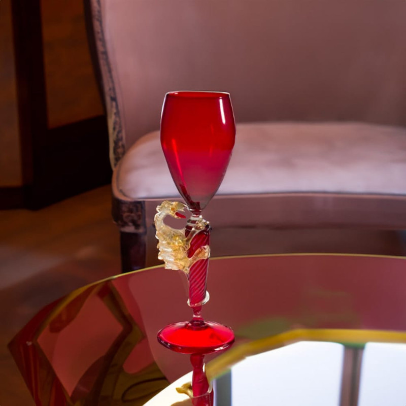 Calice Rosso Vetro Murano