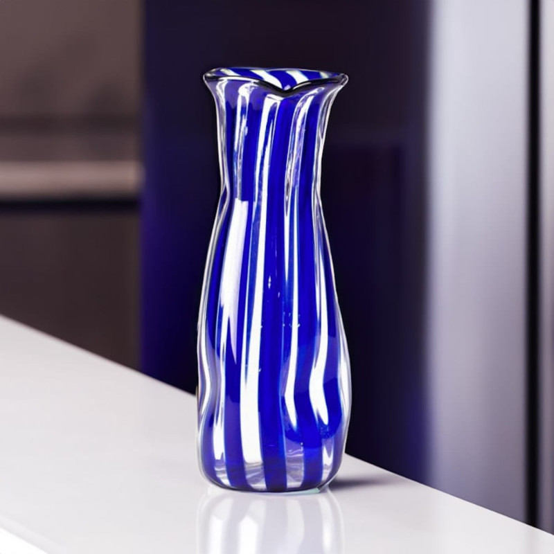 Caraffa strisce blu cristallo