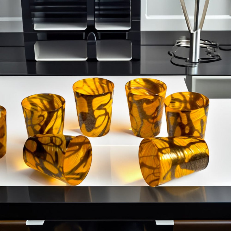 Set bicchieri vetro murano