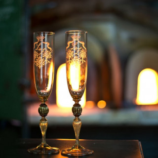 Classic design glass flutes home décor